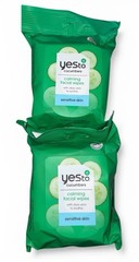 (2) Yes To Cucumbers Calming Facial Wipes Aloe Vera Soothing Face 30 Wipes
