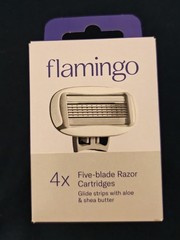 2 Boxes of Flamingo Five-Blade Razor Cartridges 8 Total (1 Box, 4 ct) NEW Sealed