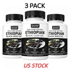 3 PACK Ethiopian Black Seed Oil Softgels |4.64% Thymoquinone |Gluten-Free