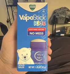 Vicks VapoStick Kids Non-Medicated No Mess Solid Balm, 1.25 oz (35 g)