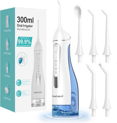 Water Dental Flossers for Teeth, 300ML Cordless Portable Electric Water Flosser,