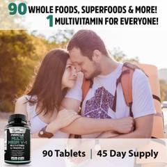 MEGAV-1 Multivitamin Tablets – Daily Vitamin Minerals with Probiotics – 2 Pack