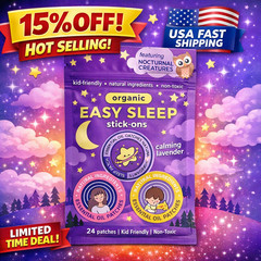 Organic Sleep Patches 24ct for Kids & Adults Natural Lavender Calm Drug Free Aid