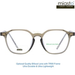 MIASTO SQUARISH ~BIFOCAL~ READING GLASSES +1.25 ULTRA DURABLE &LIGHTWEIGHT~TR90!