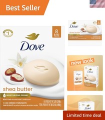 Dove Shea Butter Beauty Bar Soap – 8 Rich, Moisturizing Bars for Radiant Skin