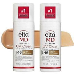 2 Pack E(ta MD UV Clear TINTED Facial Sunscreen SPF 46 1.7 oz EXP 03/27 USA SHIP