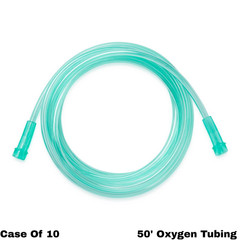 Oxygen Tubing 50FT Green Crush Resistant With Standard Conntector 20Ct