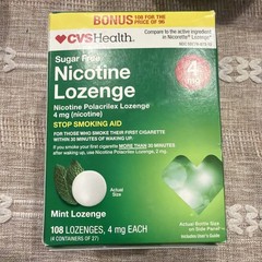 Sugar Free Nicotine Lozenge 4mg Mint Flavor 108 Lozenges Exp-02/2026