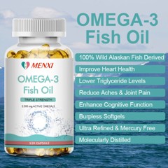 2X Omega 3 Fish Oil Capsules Triple Strength Joint Support 3600 mg EPA & DHA