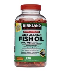 Kirkland Signature Wild Alaskan Fish Oil 1400 mg, 230 Softgels Gluten-free