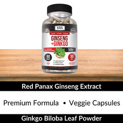 Ginseng + Ginkgo Biloba for Brain Function, Blood Circulation, Anti Inflammation