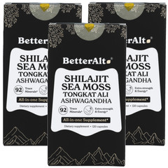 Better Alt Shilajit Sea Moss 120 Caps Each (Pack of 3)